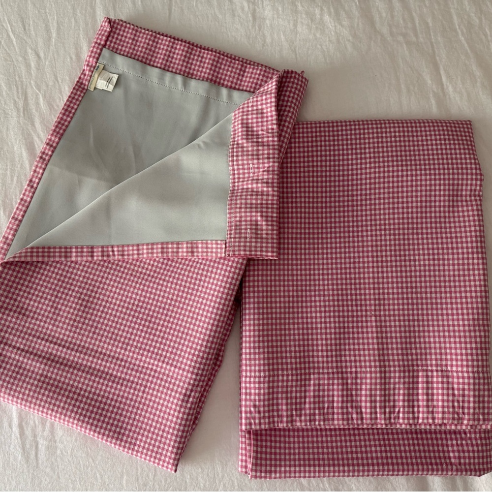 Pottery Barn Kids Pink Gingham Curtain Panels | Room Darkening - PBK